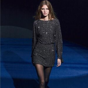 zara zw collection sequin mini dress size small